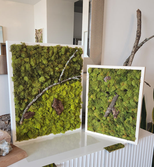 Green Earth With Lichen Sticks