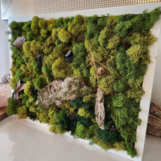 Green Earth With Bark - Moss Art