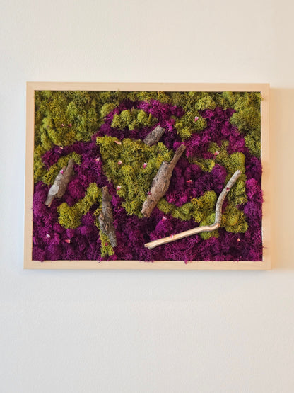 Deep Purple & Green Moss - Moss Art