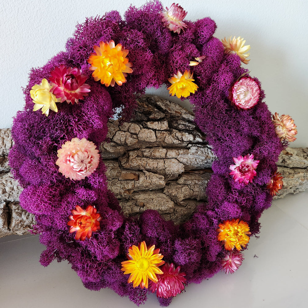 Deep Purple Moss Wreath