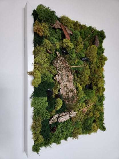 Green Earth With Bark - Moss Art